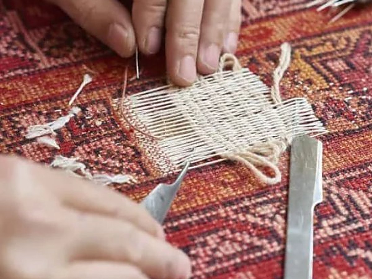 Restauration artisanale d'un tapis d'orient